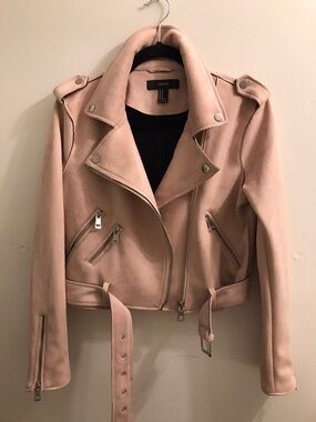 SALMON FAUX SUEDE JACKET SIZE M